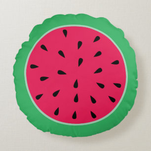 Coussins Ronds pastèque en tranche de fruits