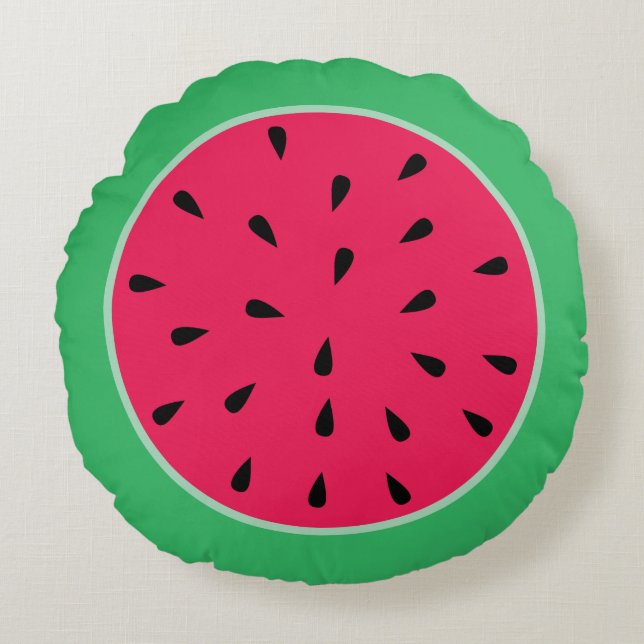 Coussins Ronds pastèque en tranche de fruits (Devant)