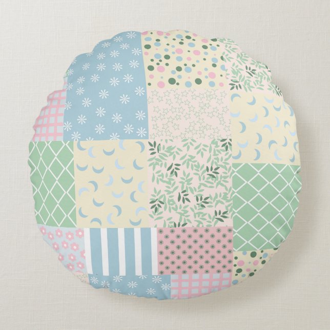 Coussins Ronds Patchwork (Devant)