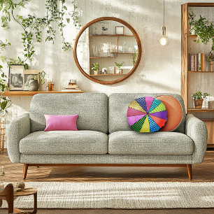 Coussins Ronds Patchwork d'art pop rétro