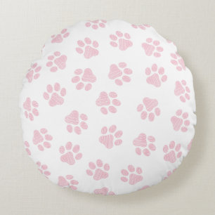 Coussins Ronds Pâtes de chien, Pâtes de chien, Bébé Pâtes roses