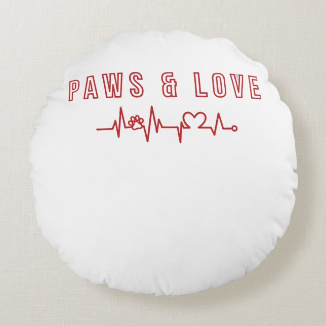 Coussins Ronds Pâtes & Love Cute Pet Lover Typographie Amoureux d (Devant)