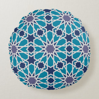 Coussins Ronds Pattern In Blue and Grey