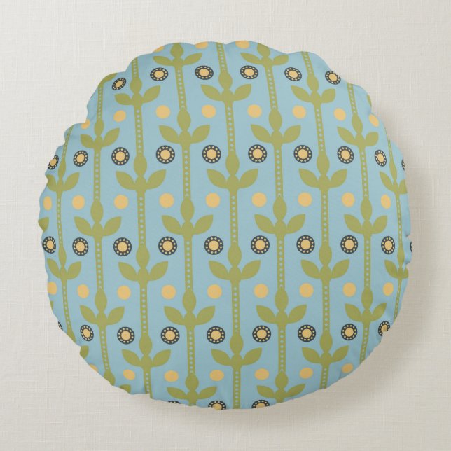 Coussins Ronds Patters de Floral (Devant)