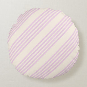 Coussins Ronds Peaches et crème cinq bandes motif