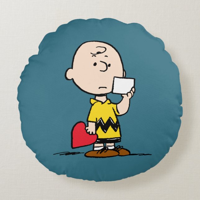 Coussins Ronds Peanuts | Valentine's Day Charlie Brown Valentine (Devant)