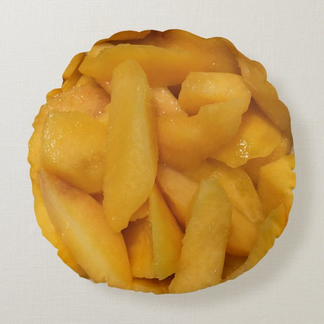 Coussins Ronds Pêche tranchée Pêche Jaune Géorgie Fruit d'État (Devant)