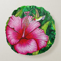 Peinture à l'aquarelle de l'Hibiscus d'colibri