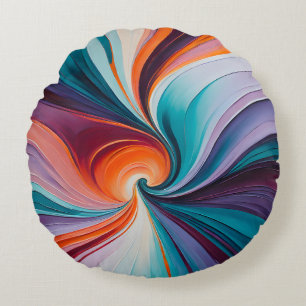 Coussins Ronds Peinture à l'huile colorée Art Jeu rond Oreiller