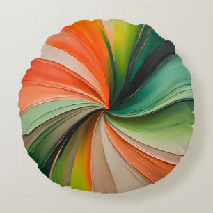 Coussins Ronds Peinture à l'huile colorée Art Jeu rond Oreiller
