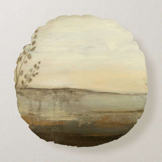 Coussins Ronds Peinture à l'huile de paysage moderne Sunset (Devant)