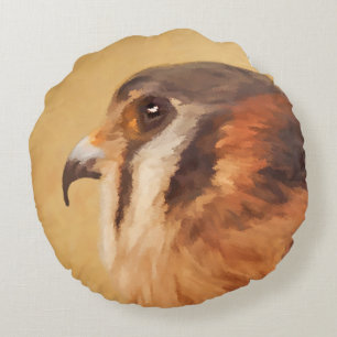 Coussins Ronds Peinture américaine Kestrel - Art original pour oi