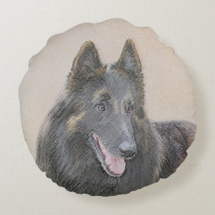 Coussins Ronds Peinture belge Tervuren - Cute Original Chien Art