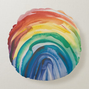 Coussins Ronds Peinture Rainbow