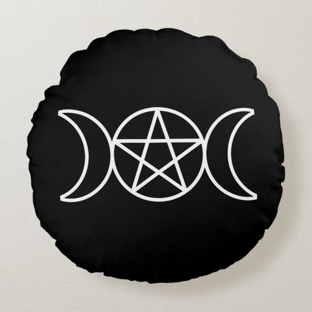 Coussins Ronds Pentacle triple lune (Devant)