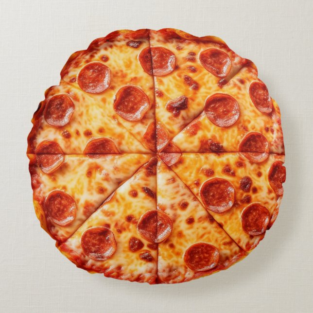 Coussins Ronds Pepperoni Pizza (Devant)