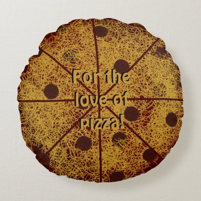 Coussins Ronds Pepperoni rond et oreiller à jeter au fromage (Devant)