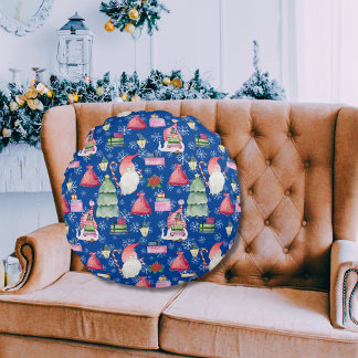 Coussins Ronds Père Noël Gnome pour Motif de vacances Arrière - p