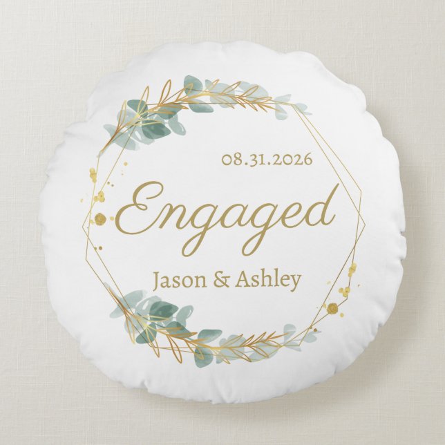 Coussins Ronds Personalized Engagement Gift Keepsake (Devant)