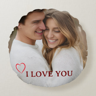 Coussins Ronds Personalized Photo Valentine's Day Round Pillow