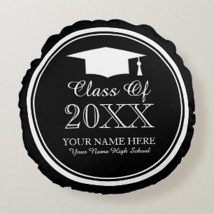 Coussins Ronds Personnalisé 2025 Graduation party en faveur du co