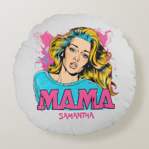 Coussins Ronds Personnalisé Retro Mama Pop Art (20)