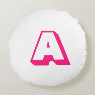 Coussins Ronds Personnaliser, personnaliser alphabet premier mono