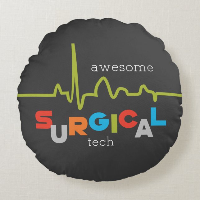 Coussins Ronds Personnaliser, Semaine de la technologie chirurgic (Devant)