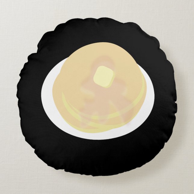 Coussins Ronds Petit-déjeuner de sirop de séchage au crêpe mou (Devant)