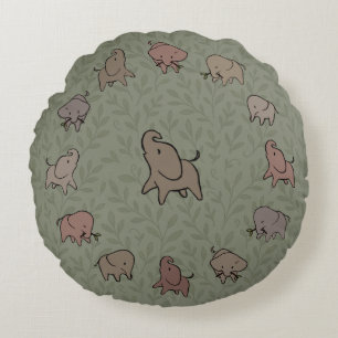 Coussins Ronds Petits éléphants