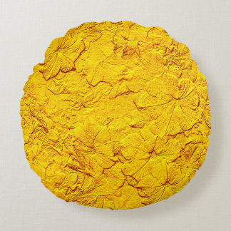 Coussins Ronds Pétunias sculpté, Oreiller rond Jaune