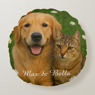 Coussins Ronds Photo Personnalisée Pour Animaux De Compagnie Joli