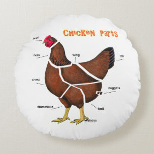 Coussins Ronds Pièces de poulet