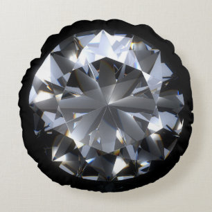 Coussins Ronds Pierre de diamant : l'espace noir brille.