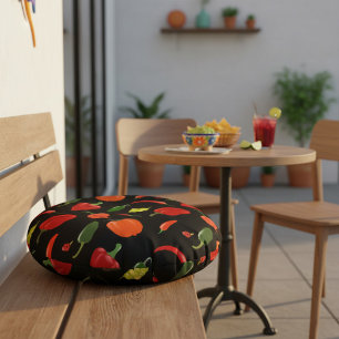 Coussins Ronds Piment de Fiery Pepper Décor Maison