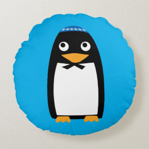 Coussins Ronds Pingouin juif Yamulke de Hanoukka de Noël