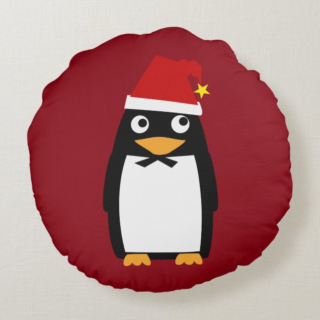 Coussins Ronds Pingouin juif Yamulke de Hanoukka de Noël (Dos)