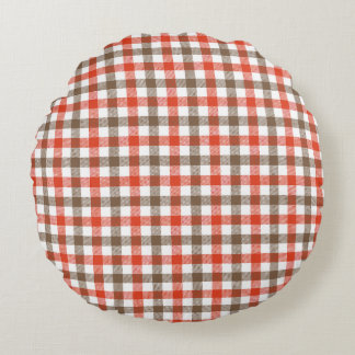 Coussins Ronds Pique-Nique Champêtre Rouge et Blanc Gingham avec