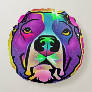 Coussins Ronds Pitbull Dog Pop Art