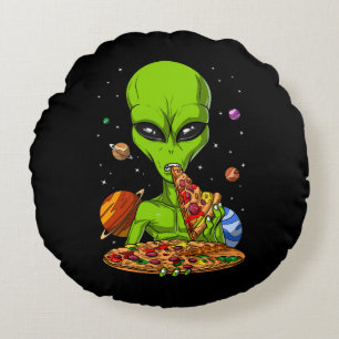 Coussins Ronds Pizza de l'espace Alien