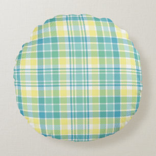 Coussins Ronds Plaid en pastel