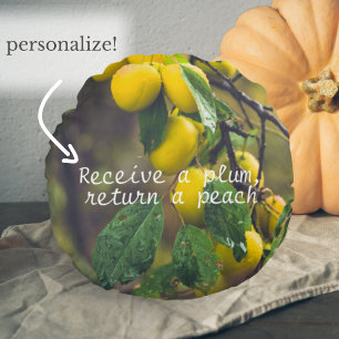 Coussins Ronds Plantes jaunes après la pluie