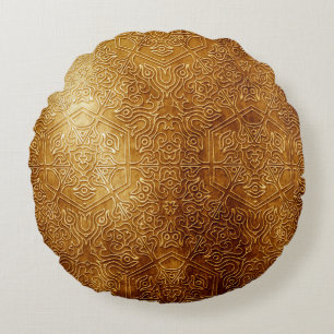 Coussins Ronds Plaque métallique ornée classique