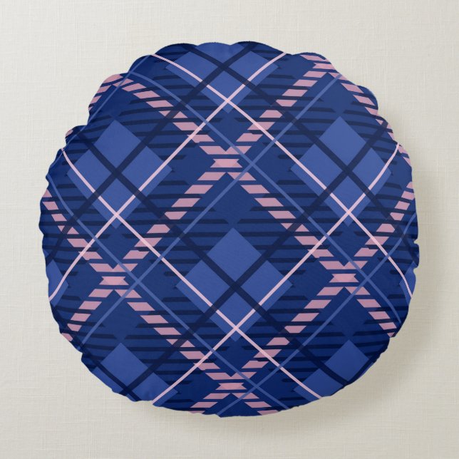 Coussins Ronds Plat bleu et rose (Devant)