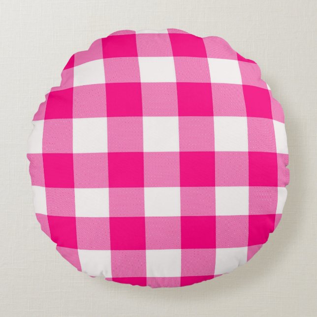 Coussins Ronds Plat de buffle rose (Devant)