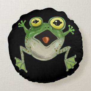 Coussins Ronds Plat ! Grenouille sotte