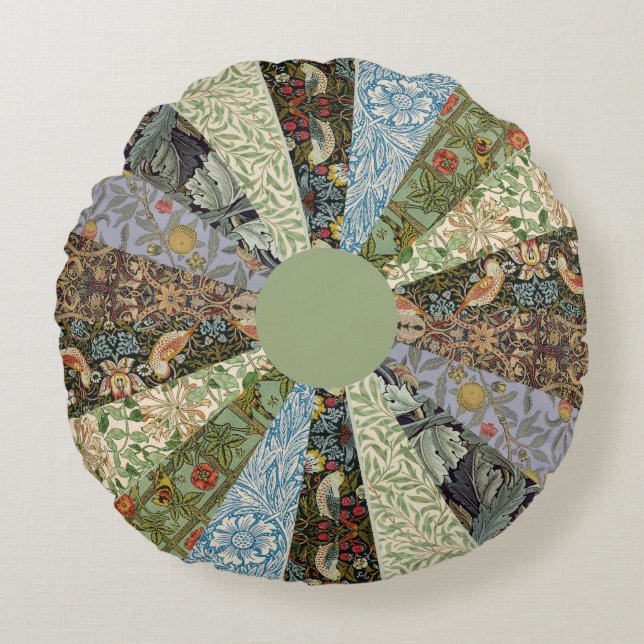 Coussins Ronds Plate de Dresde Patchwork Quilt William Morris Ver (Devant)