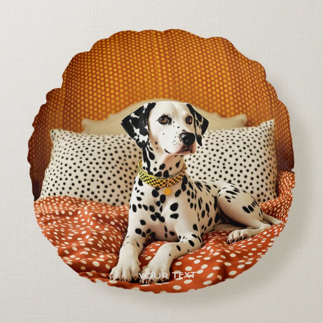 Coussins Ronds Point de chien de Polka mignon Imaginaire (Devant)