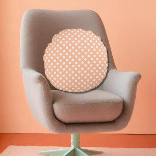 Coussins Ronds pois à Peach Fuzz