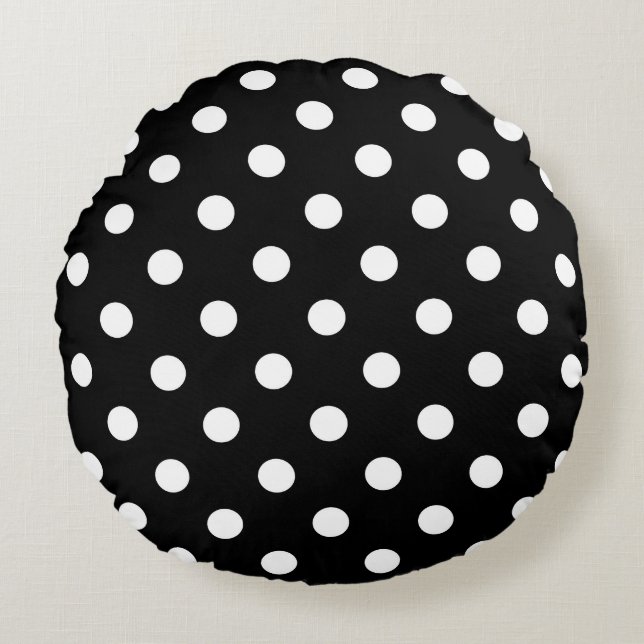 Coussins Ronds Pois Arrière - plans noirs (Devant)